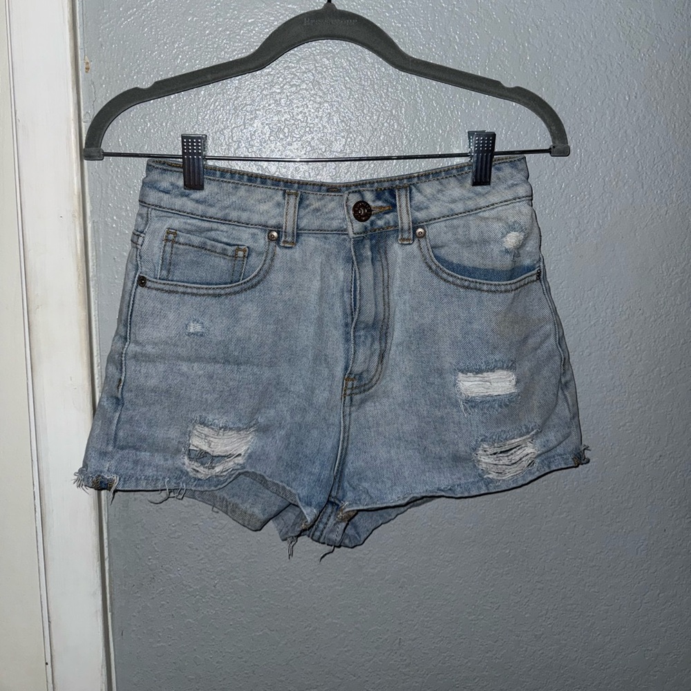 Bullhead Light Blue Distressed Jean Shorts